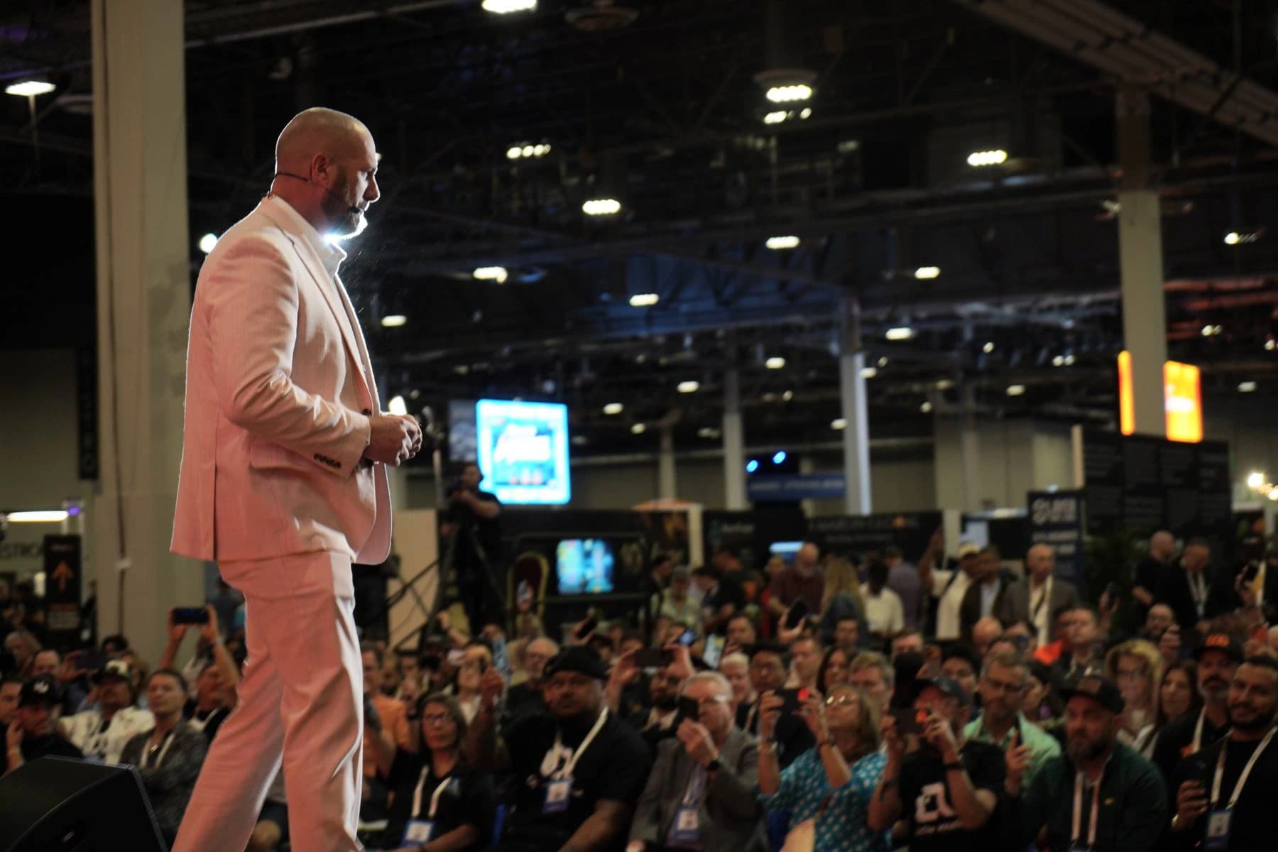 Founder speaking to a global audience